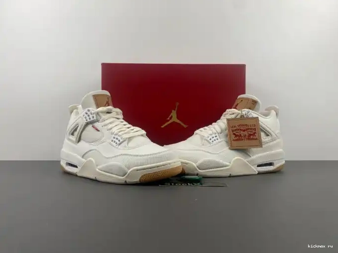 Cheap Kickmax Jordan Levi's Air x 4 'White' AO2571-100 0621